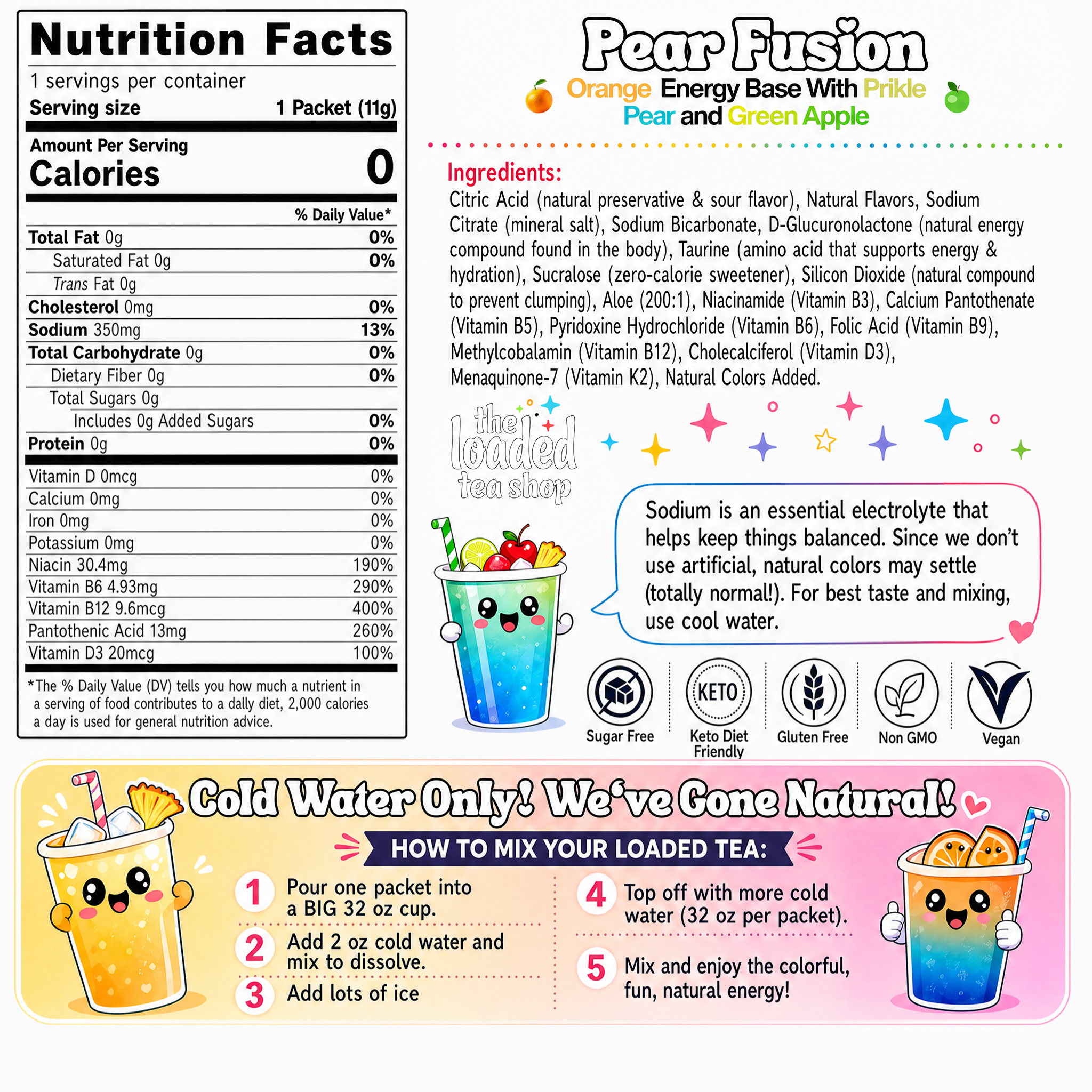 Pear Fusion (Caffeine-Free) - Your library drink awaits.