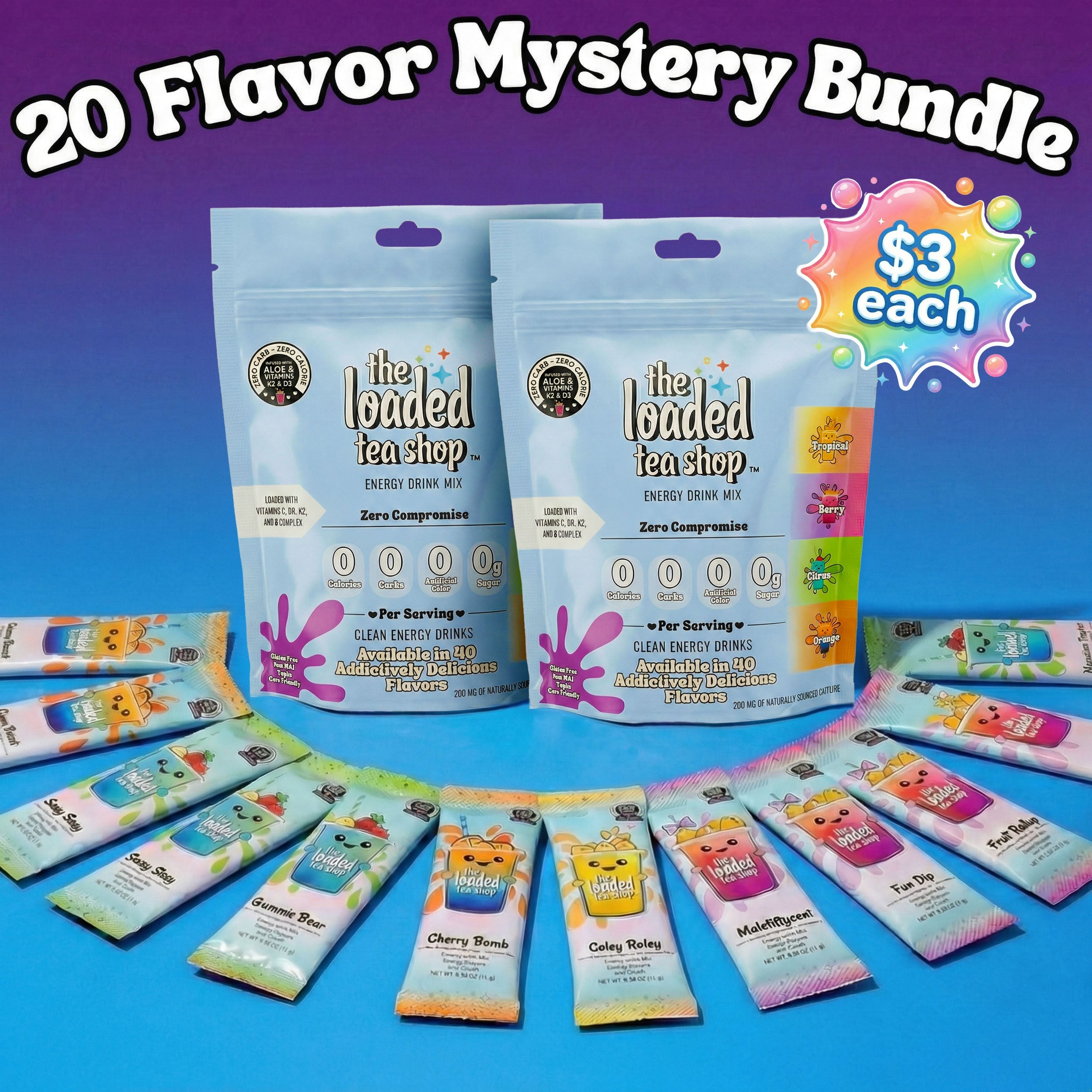 20 Flavor Mystery Bundle - Pack tea for the trip.
