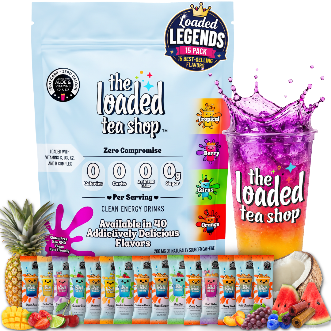 The Loaded Tea Shop Amazon Legendary Best Sellers 15 pack, 11g Stick Pack - Tea makes study time nicer.